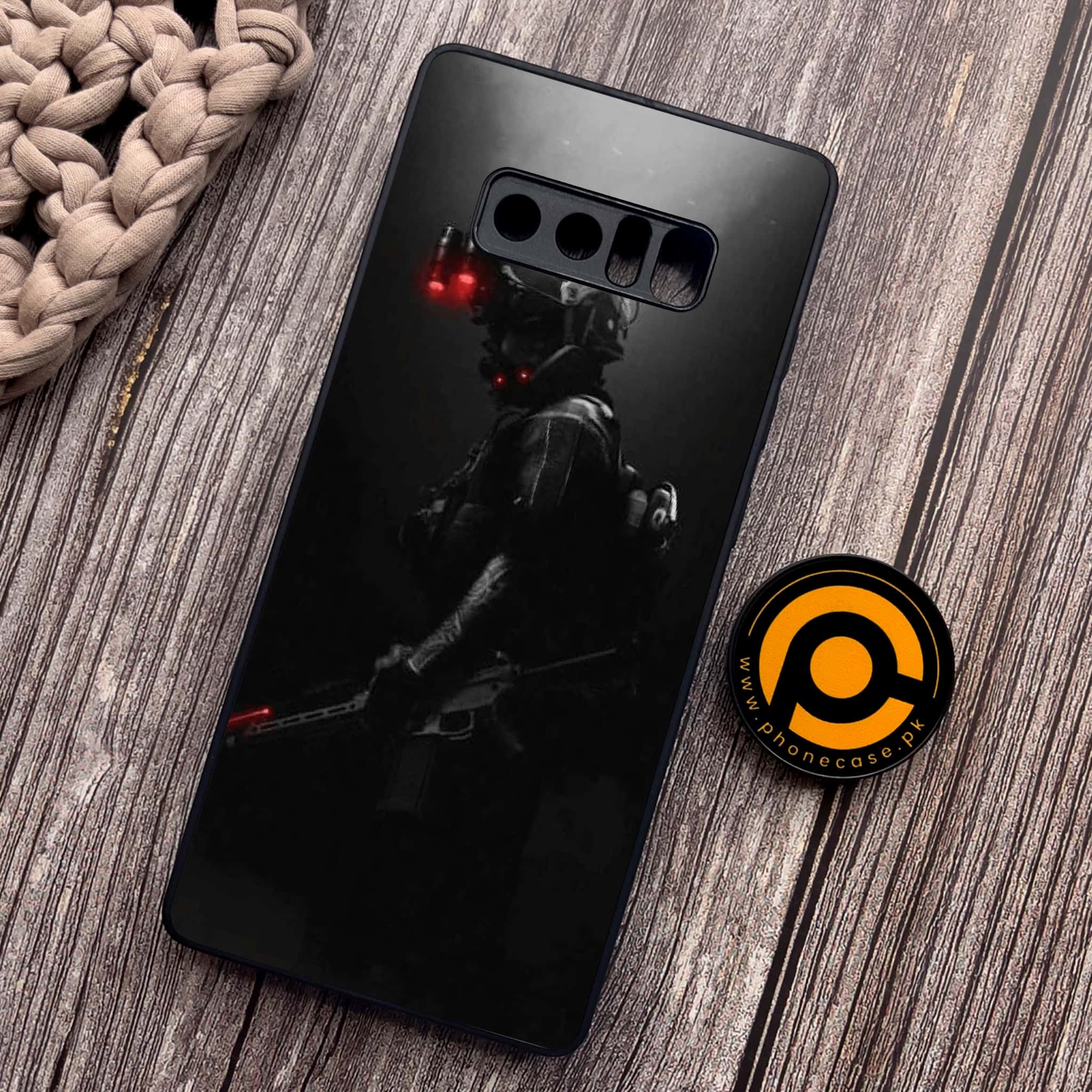 Samsung Galaxy Note 8 - Black Art Series - Premium Metal Printed soft Bumper shock Proof Case