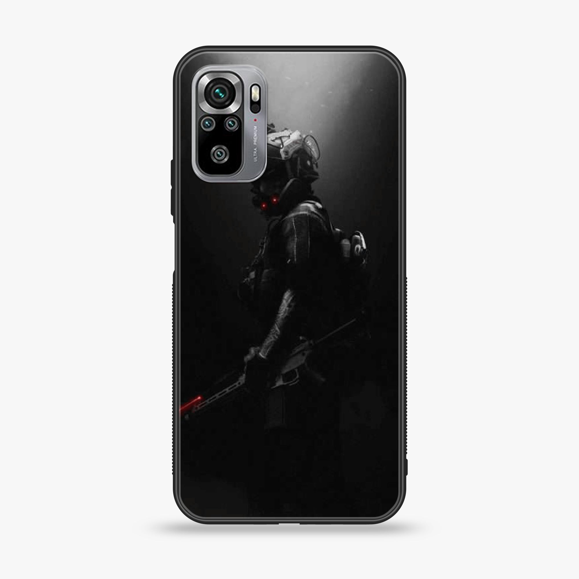 Xiaomi Redmi Note 10S - Black Art Series - Premium Printed Glass soft Bumper shock Proof Case