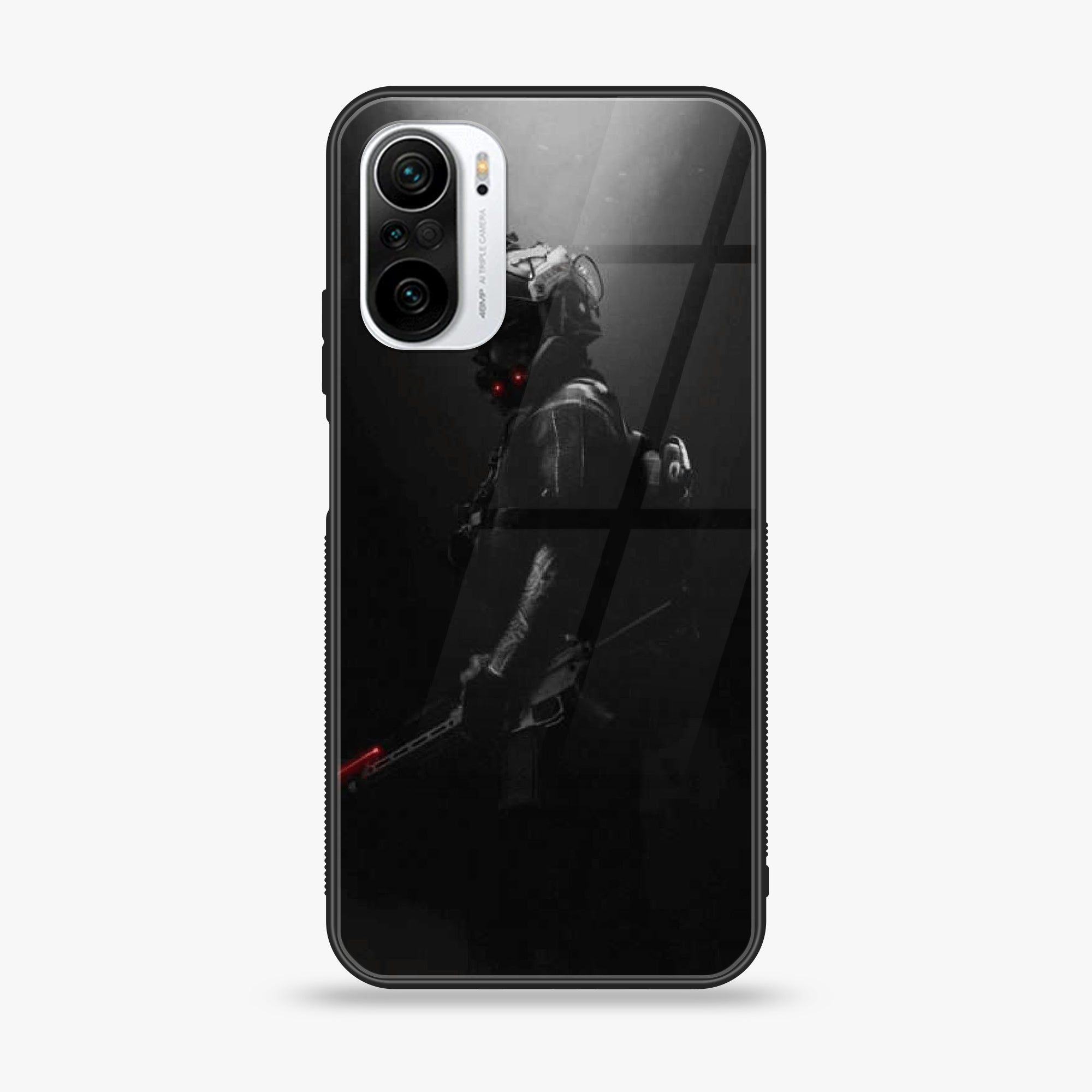 Xiaomi Poco F3 - BlacK Art Series - Premium Printed Glass soft Bumper shock Proof Case