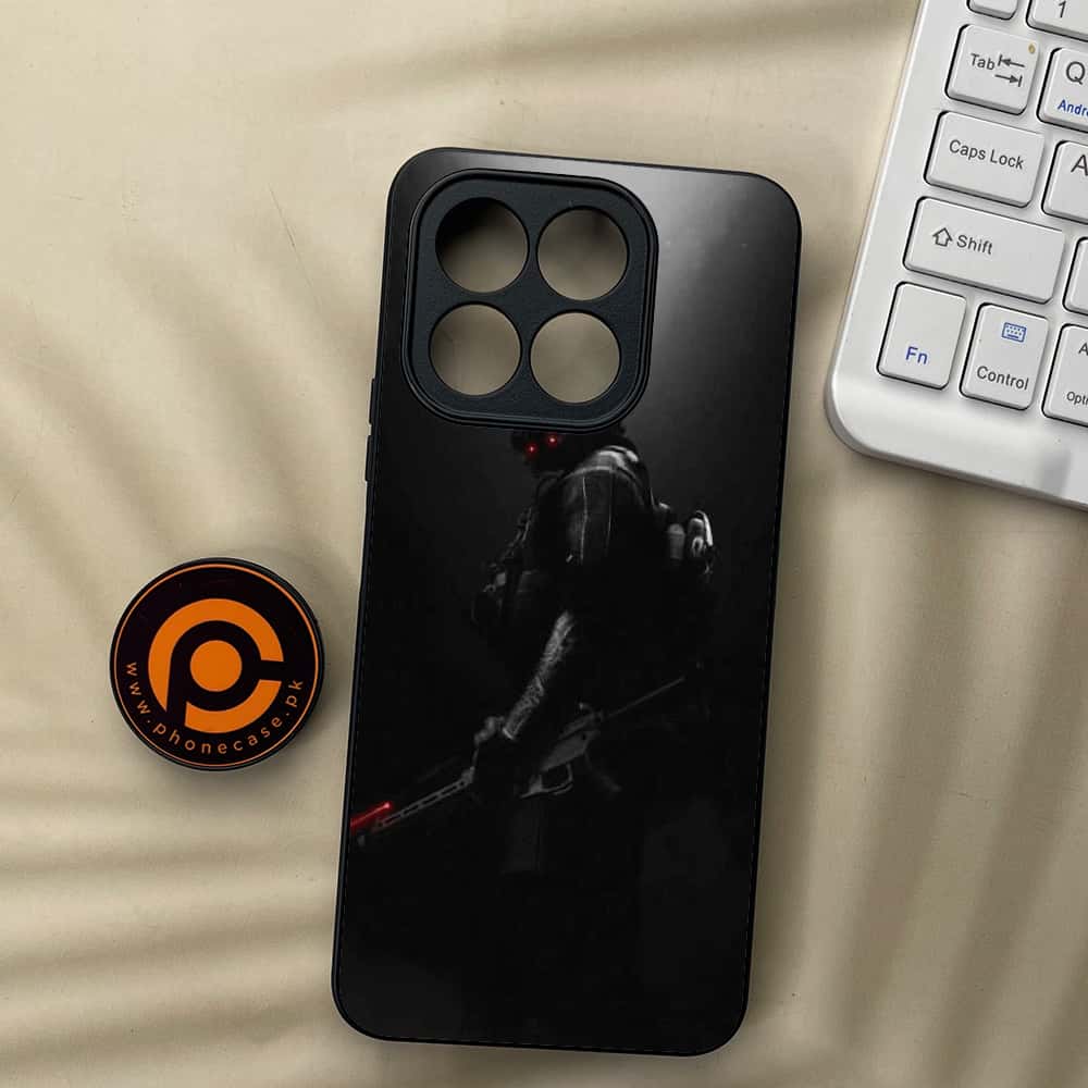 Honor X5b Plus - Black Art Series - Premium Metal  Printed soft Bumper shock Proof Case