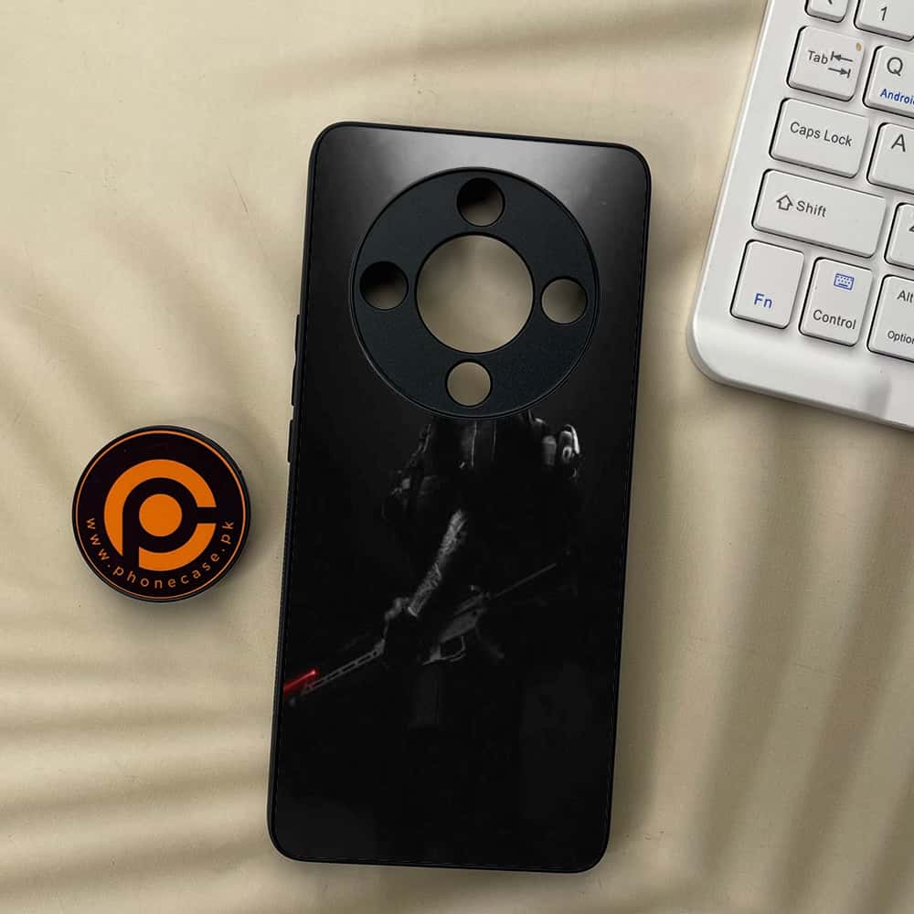 HONOR X9b 5G - Black Art Series - Premium Metal  Printed soft Bumper shock Proof Case