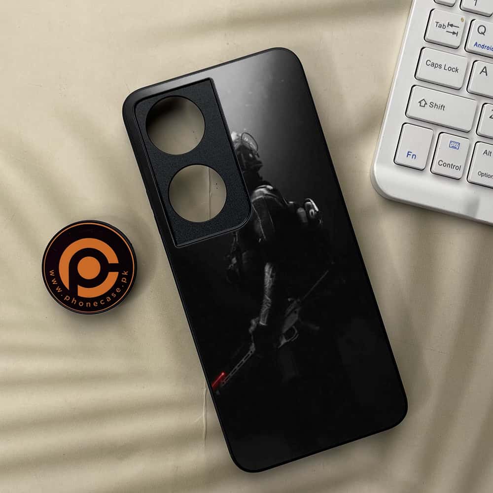 Honor X7b - Black Art Series - Premium Metal  Printed soft Bumper shock Proof Case