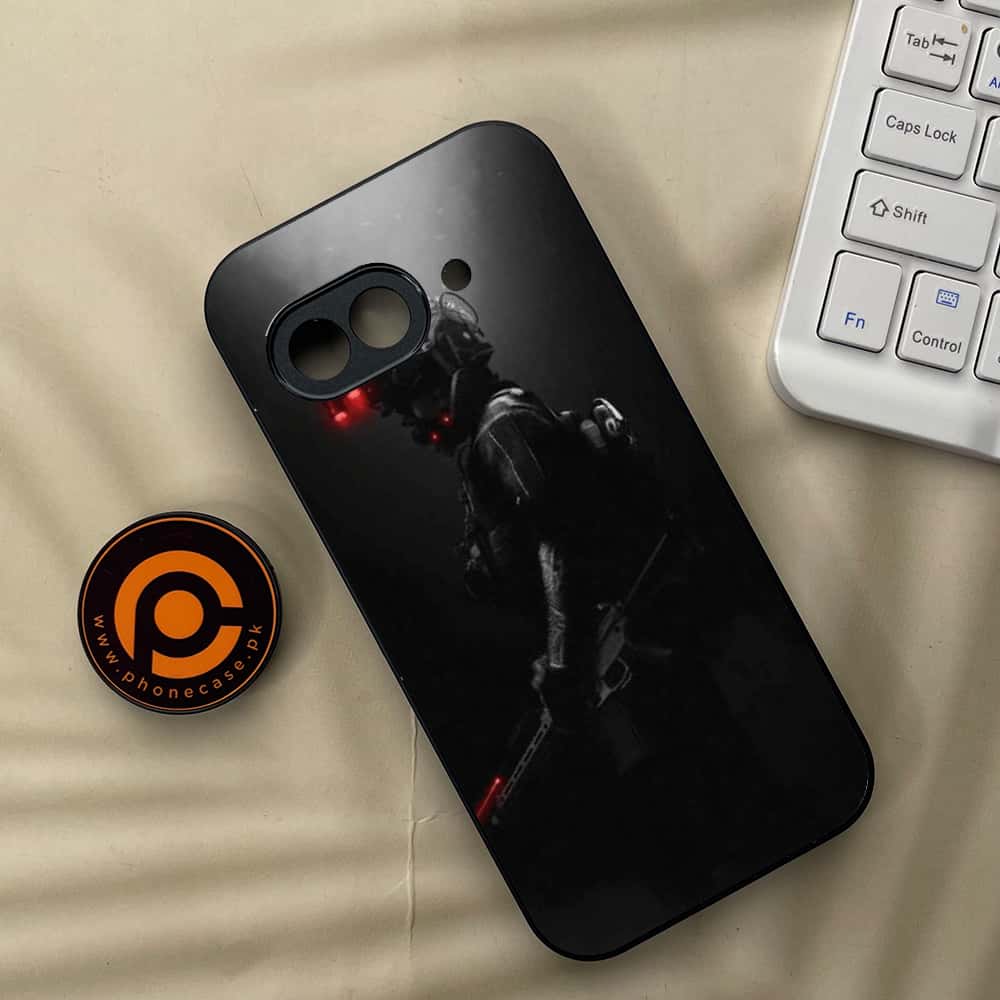 Google Pixel 9a - Black Art Series - Premium Metal Printed soft Bumper Shock Proof Case