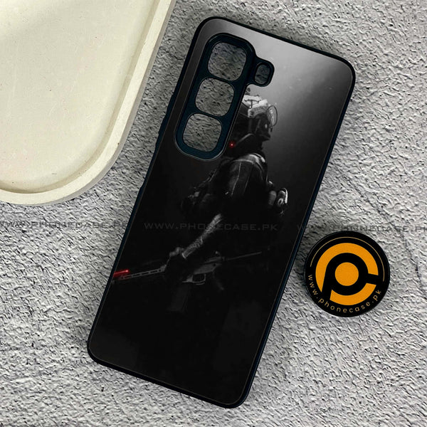 Infinix Hot 50 Pro - Black Art Design 9  - Premium Metal Printed soft Bumper shock Proof Case  CS-34315 CS-35054 CS-37977