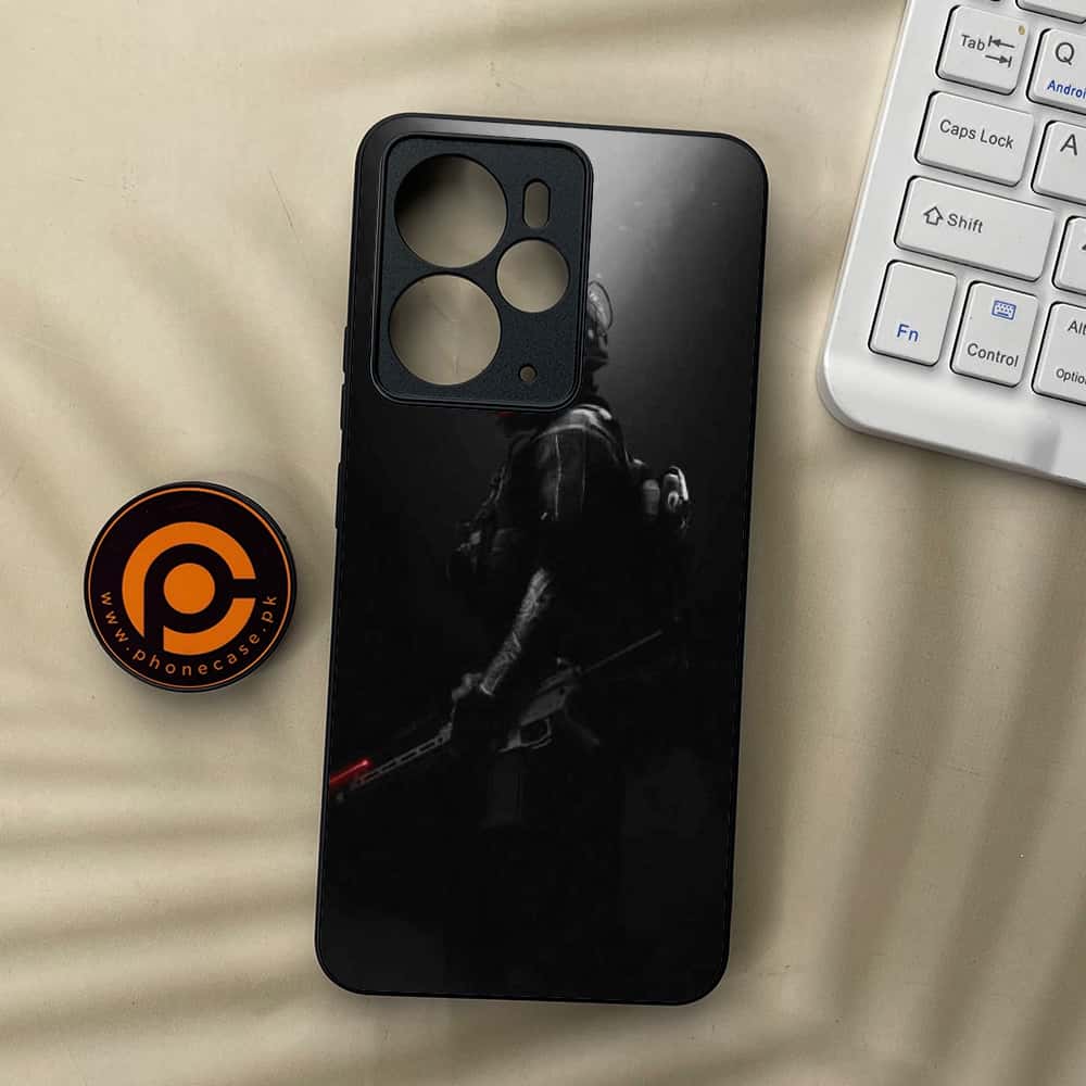Realme 14T 5G - Black Art Series - Premium Metal Printed soft Bumper Shock Proof Case