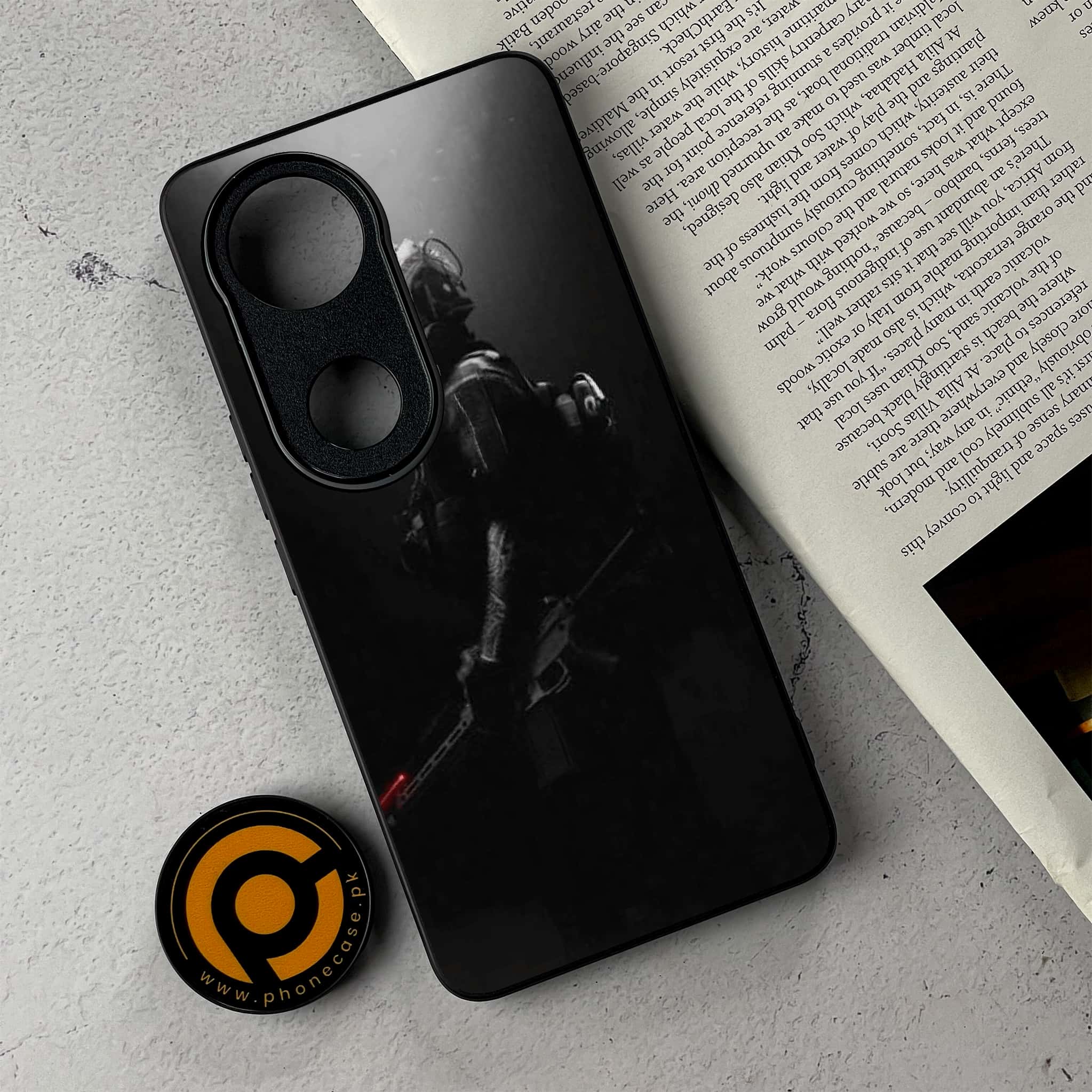 Vivo V50 - Black Art Series - Premium Metal Printed Soft Bumper Shockproof Case