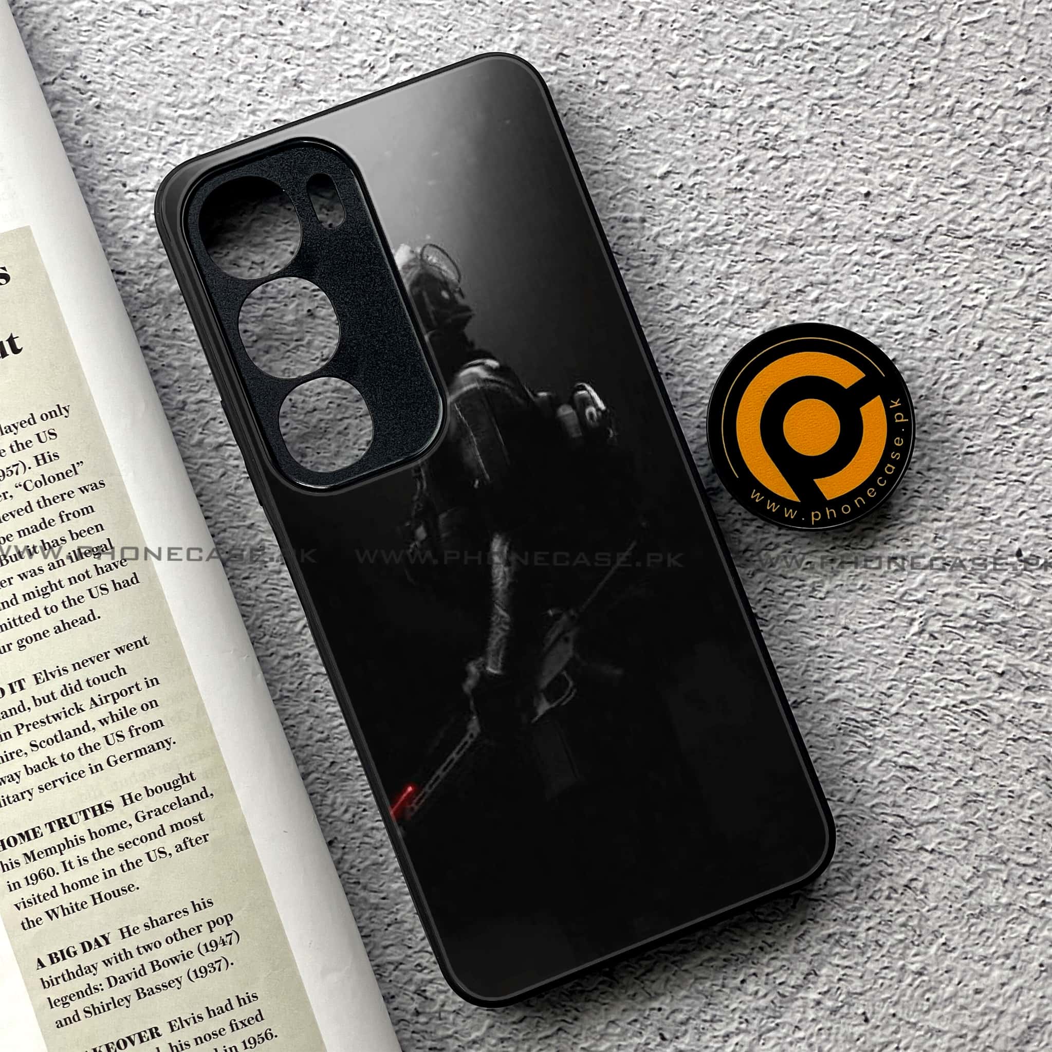 Vivo Y19s Pro - Black Art Series - Premium Metal Printed soft Bumper shock Proof Case