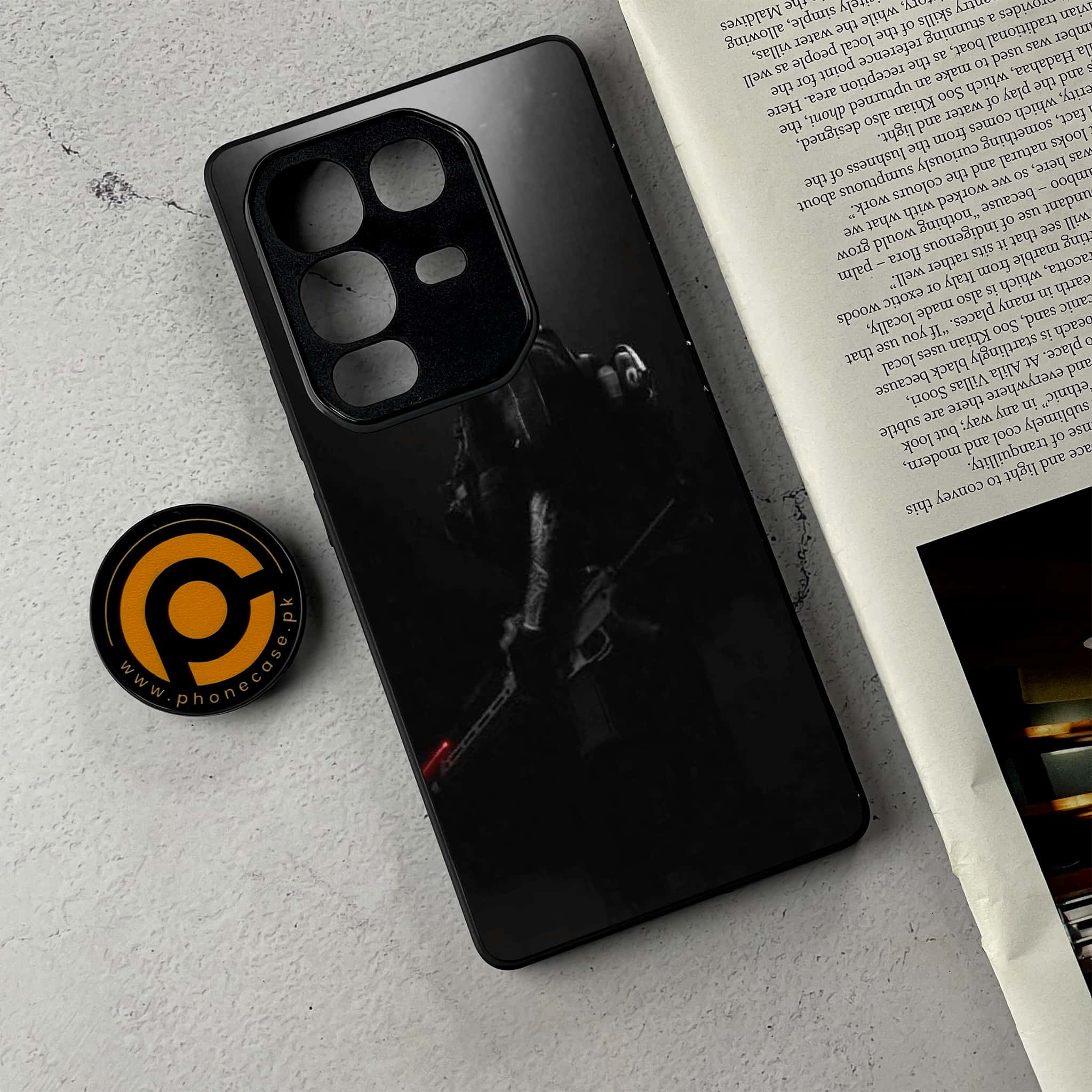 Infinix Note 50 Pro Plus - Black Art Series - Premium Metal Printed Soft Bumper Shockproof Case