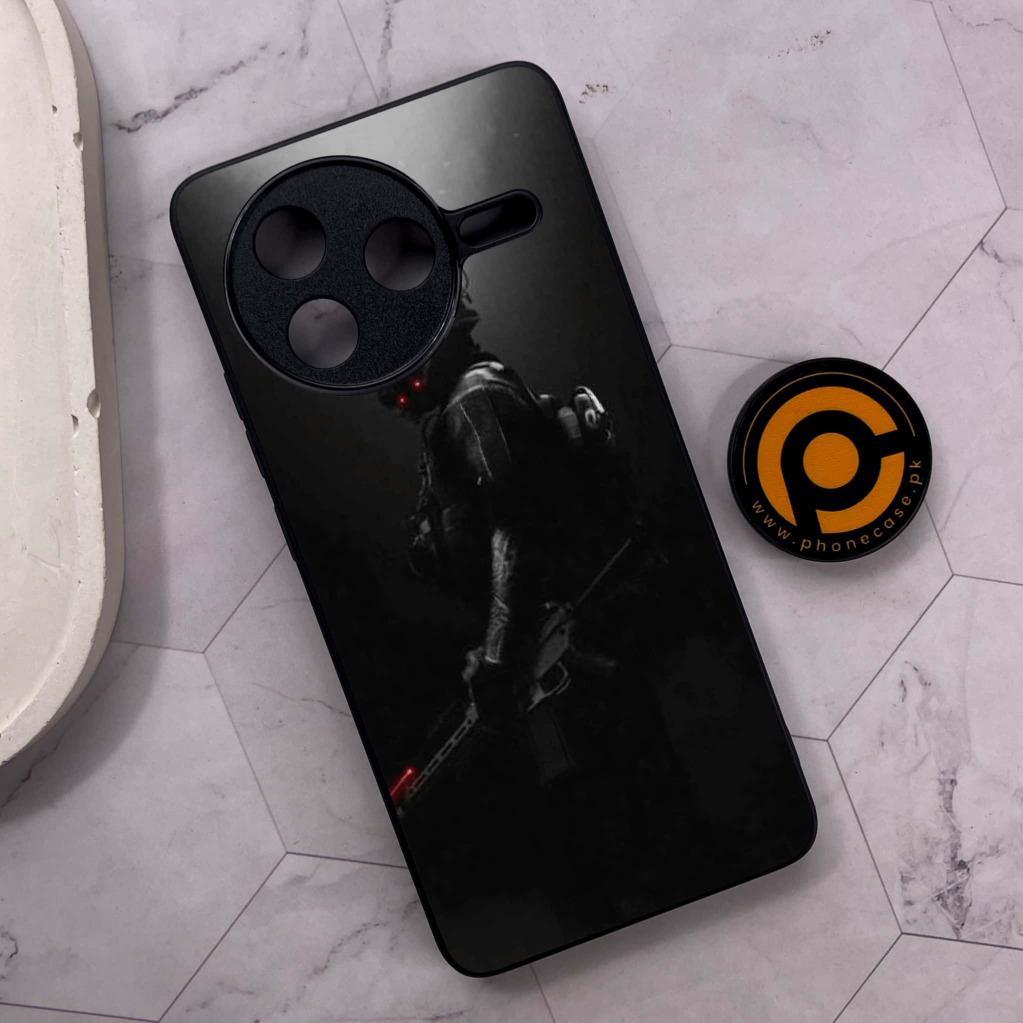 Xiaomi Poco F7 Pro 5G - Black Art Series - Premium Metal Printed soft Bumper shock Proof Case