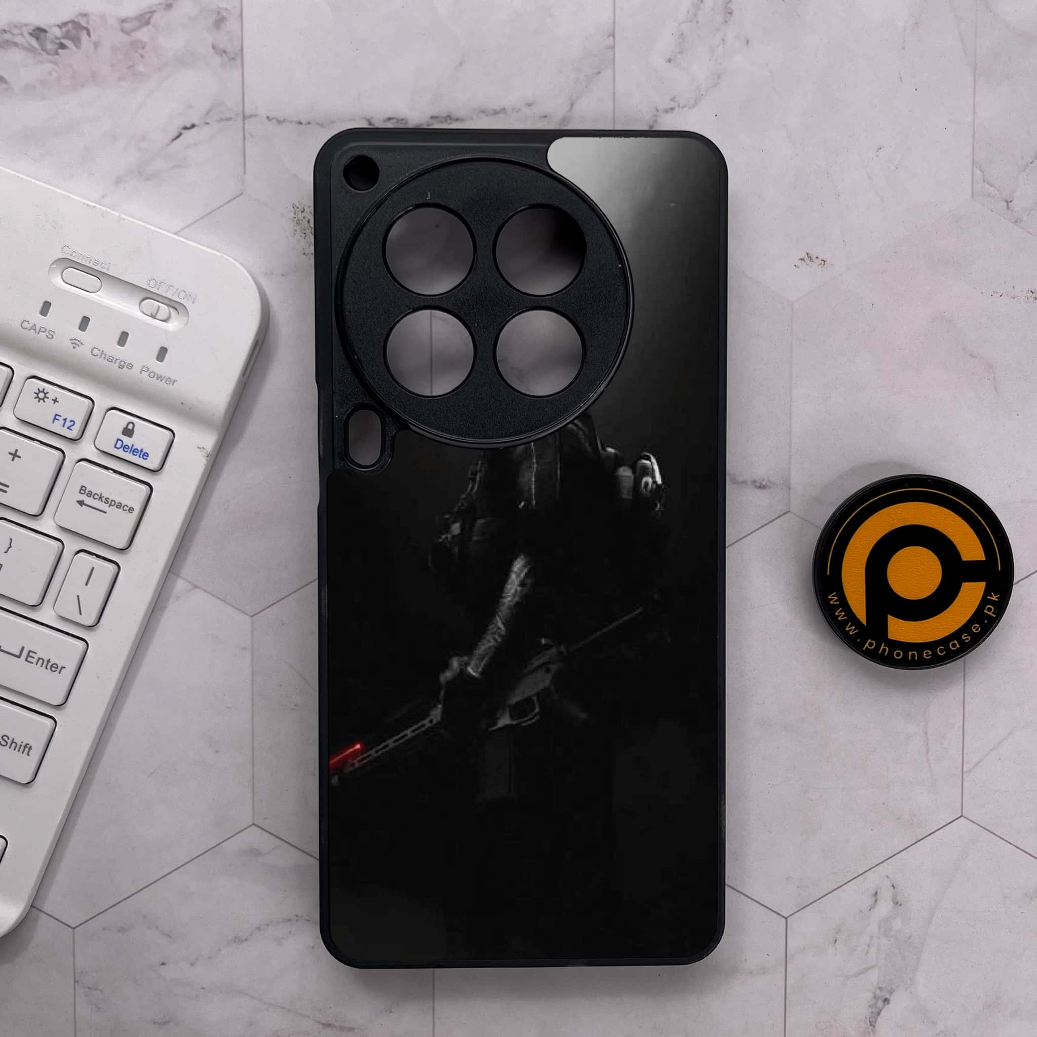 Tecno Camon 30 Premier - Black Art Series - Premium Metal Printed soft Bumper shock Proof Case