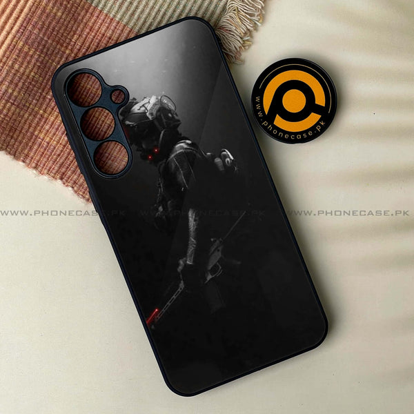 Samsung Galaxy A15 - Black Art Design 9  Premium Metal Printed soft Bumper shock Proof Case  CS-34194