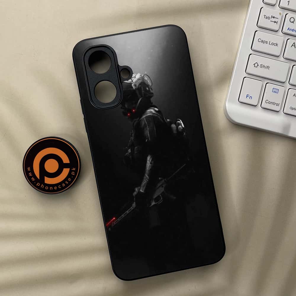 Tecno Spark Go 2 - Black Art Series - Premium Metal Printed soft Bumper Shock Proof Case