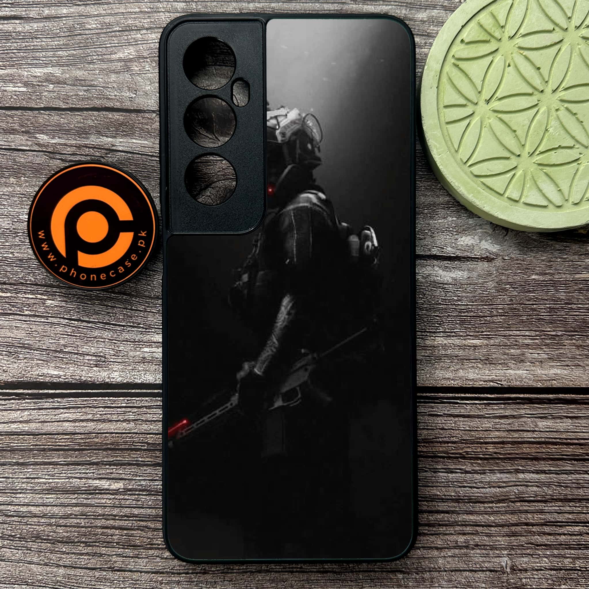 Realme C65  - Black Art Series - Premium Metal Printed soft Bumper shock Proof Case