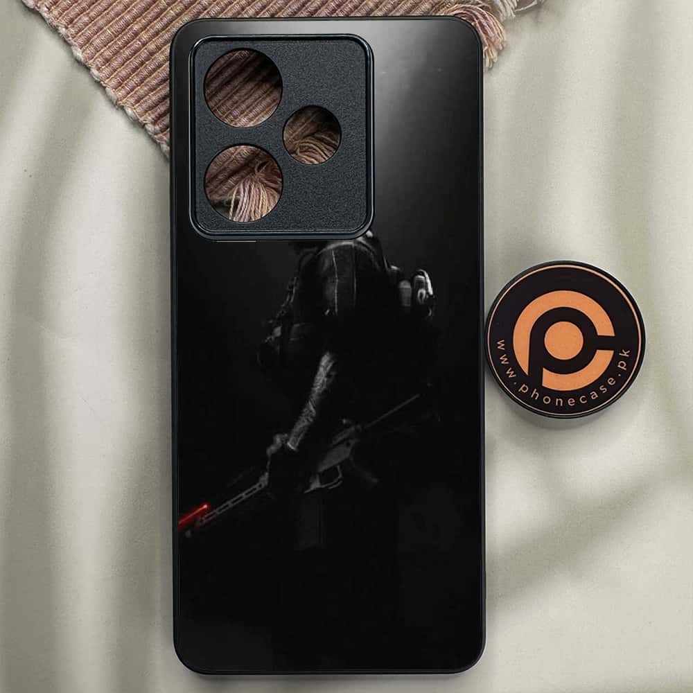 Realme GT 7 - Black Art Series - Premium Metal Printed soft Bumper shock Proof Case