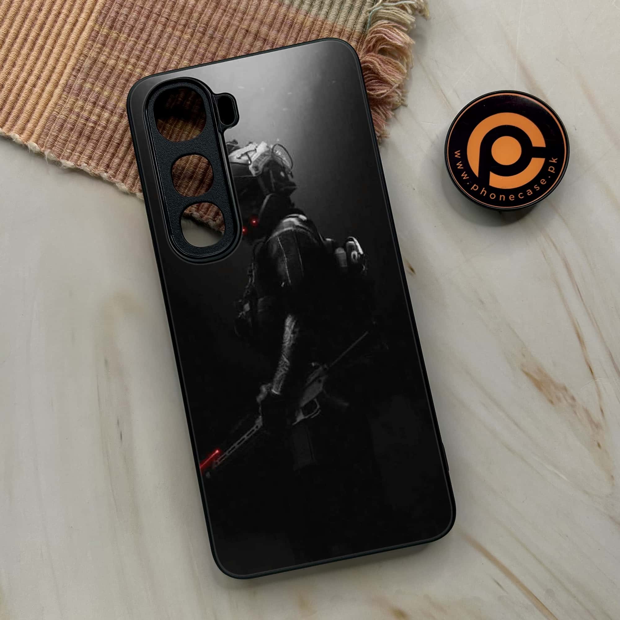 Vivo Y400 - Black Art Series - Premium Metal Printed soft Bumper shock Proof Case