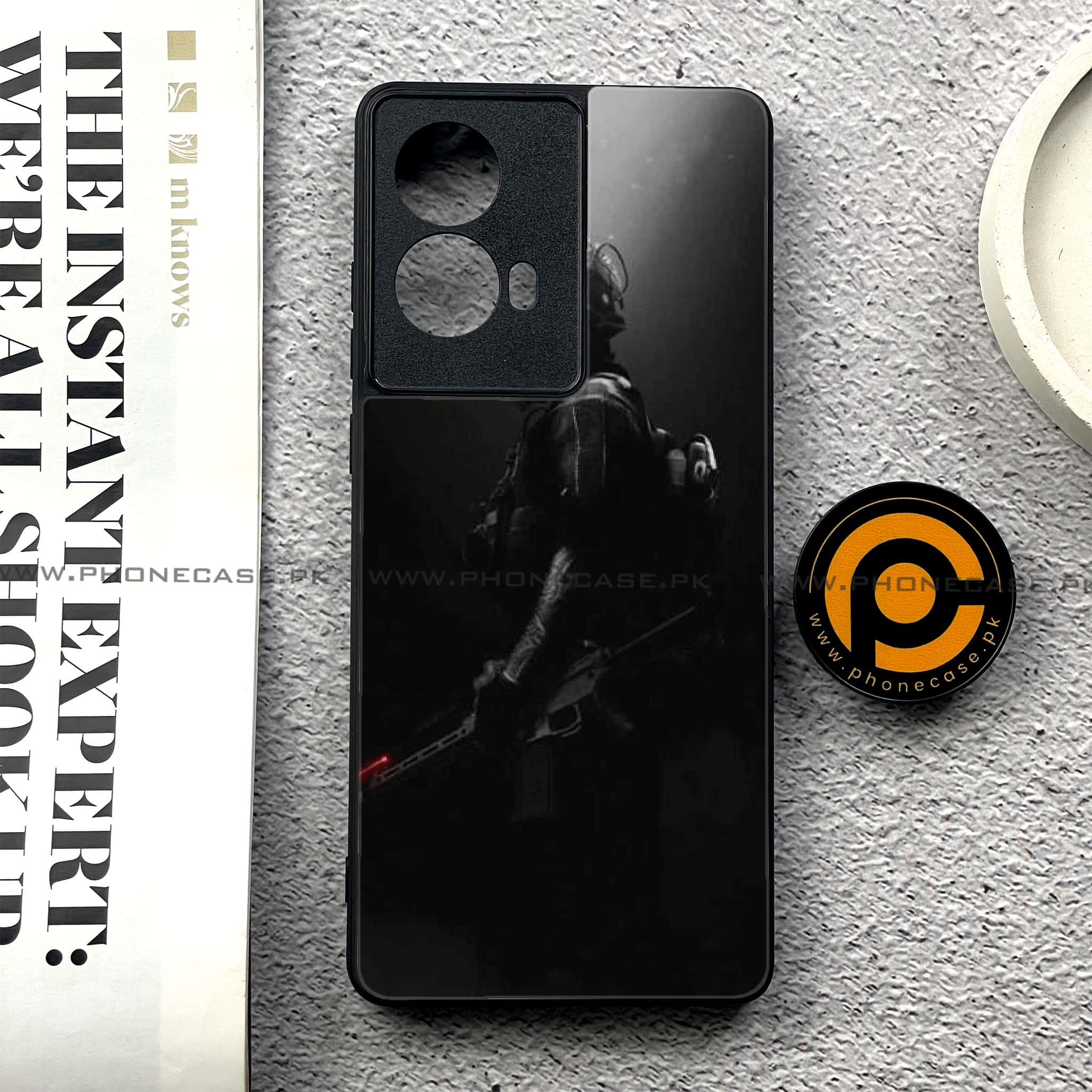 Moto G85 - Black Art Series - Premium Printed Glass soft Bumper shock Proof Case