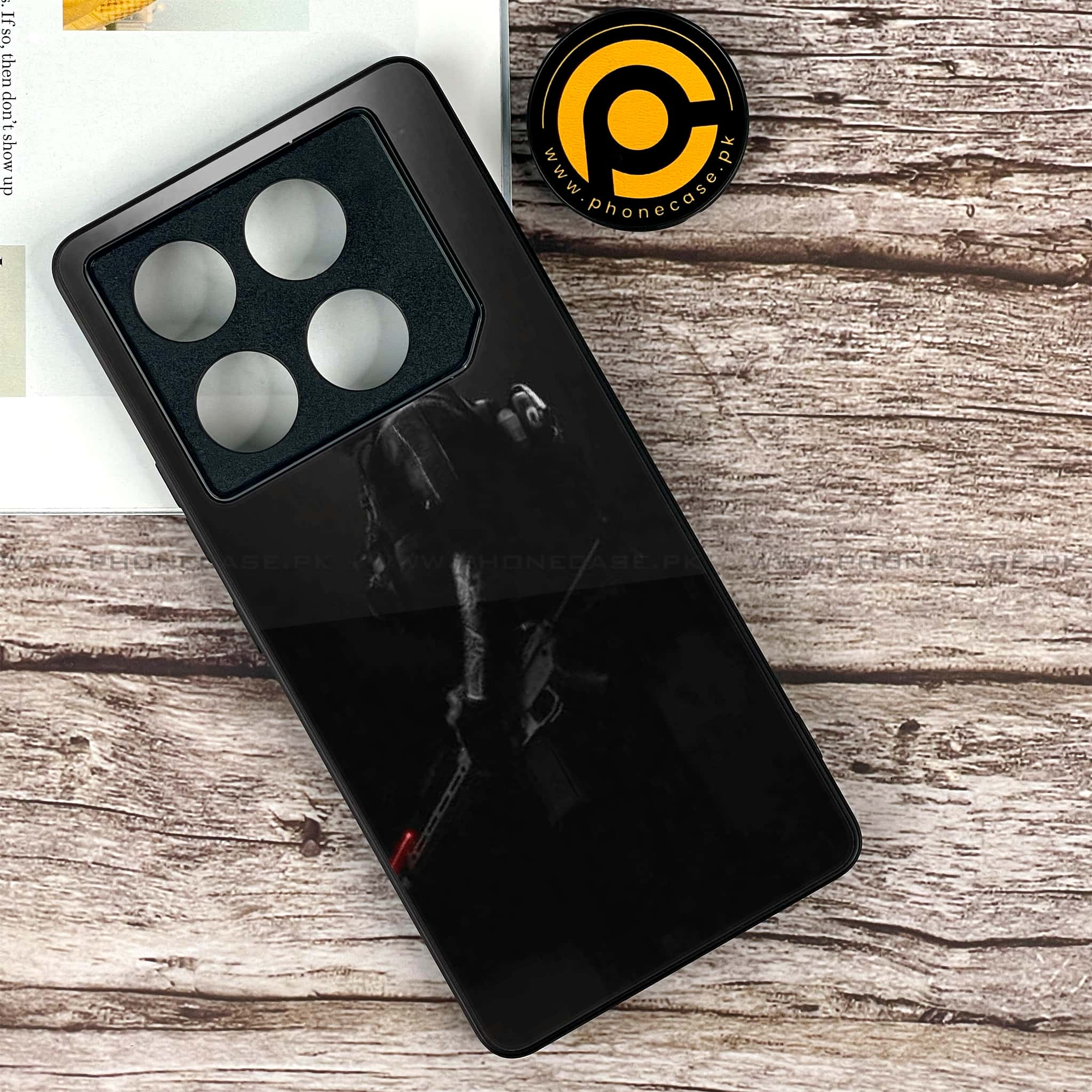 Infinix GT 20 Pro - Black Art Series - Premium Printed Glass soft Bumper shock Proof Case