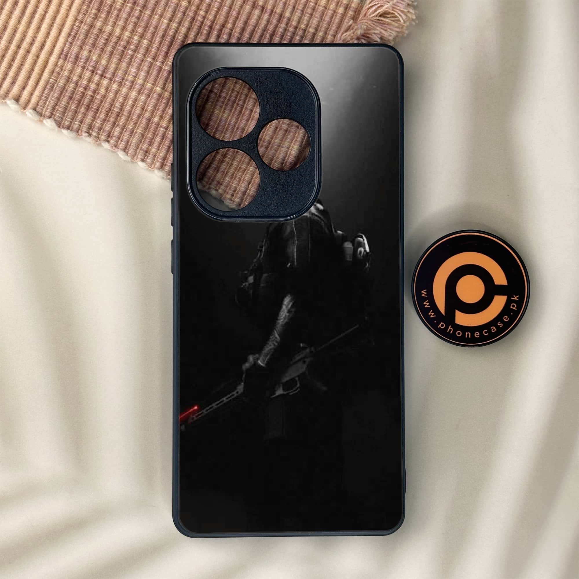 Realme GT 6 - Black Art Series - Premium Metal Printed soft Bumper shock Proof Case