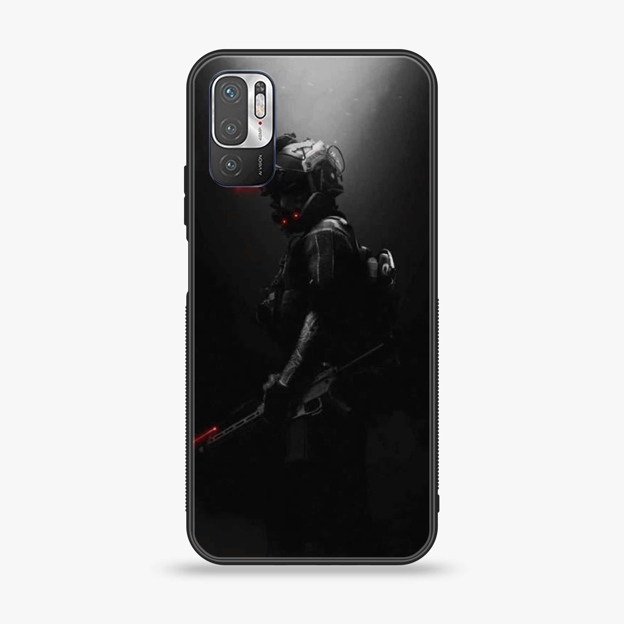 Xiaomi Redmi Note 10 5G - Black Art Series - Premium Printed Glass soft Bumper shock Proof Case