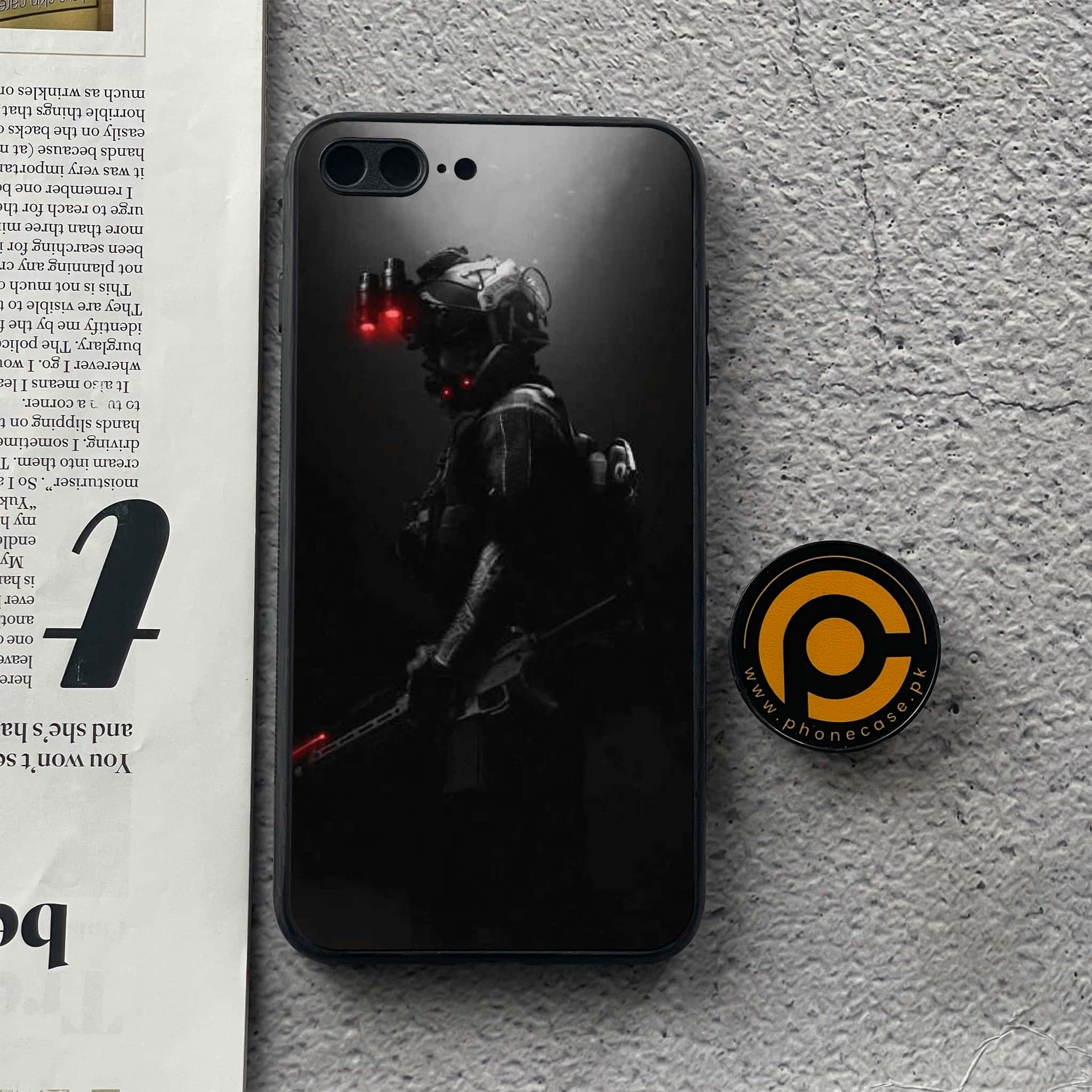 iPhone 7Plus - Black Art Series - Premium Printed Glass soft Bumper shock Proof Case