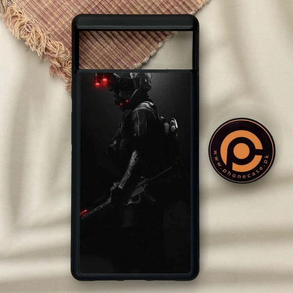 Google Pixel 6 - Black Art Design 9- Premium Metal Printed soft Bumper Shock Proof Case CS-45501