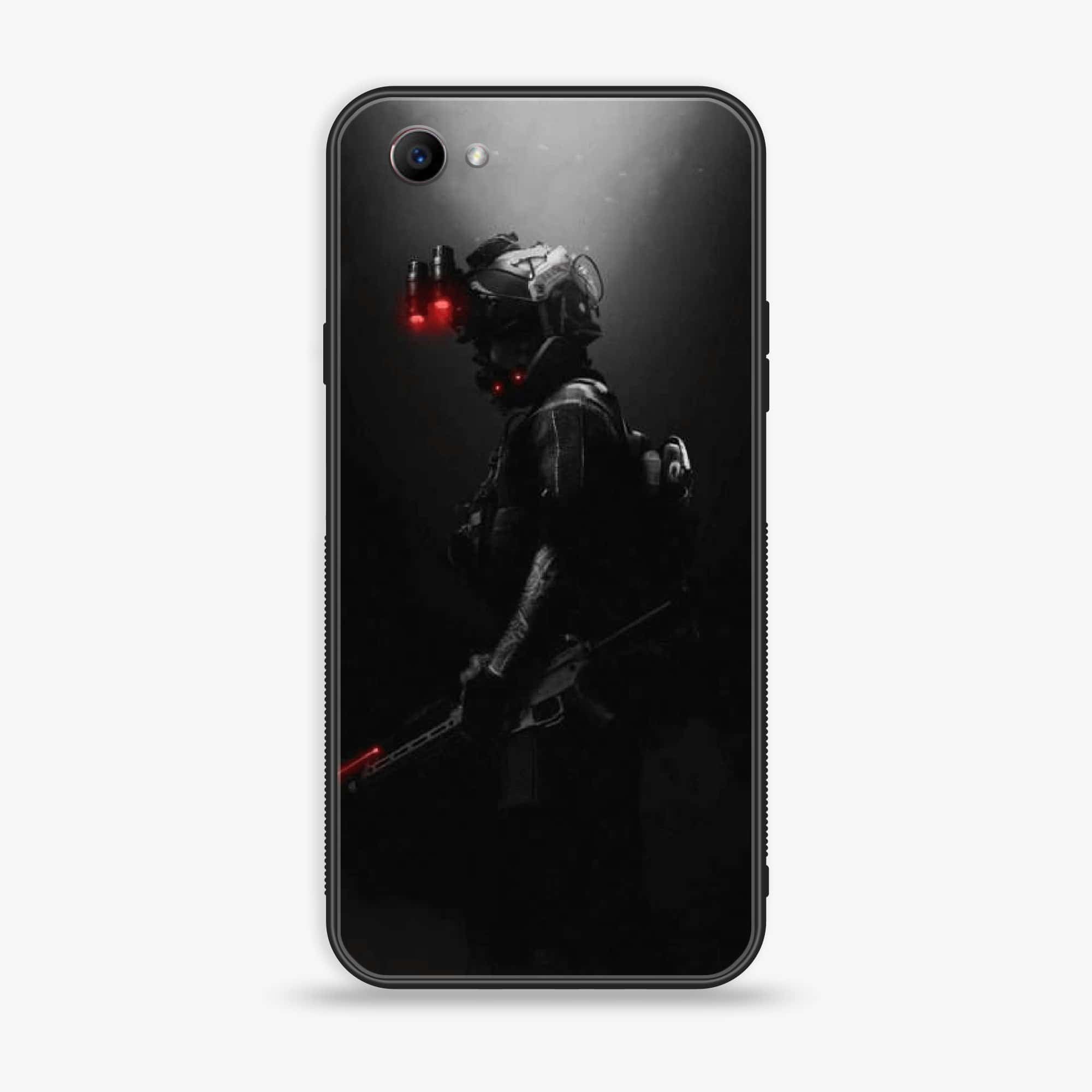 Oppo F7 Youth - Black Art Series - Premium Printed Glass soft Bumper shock Proof Case