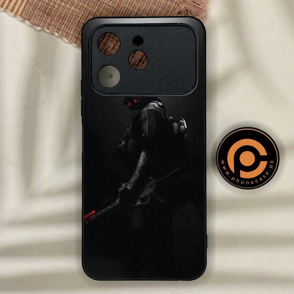 Tecno Spark 40 - Black Art Series - Premium Metal Printed soft Bumper shock Proof Case