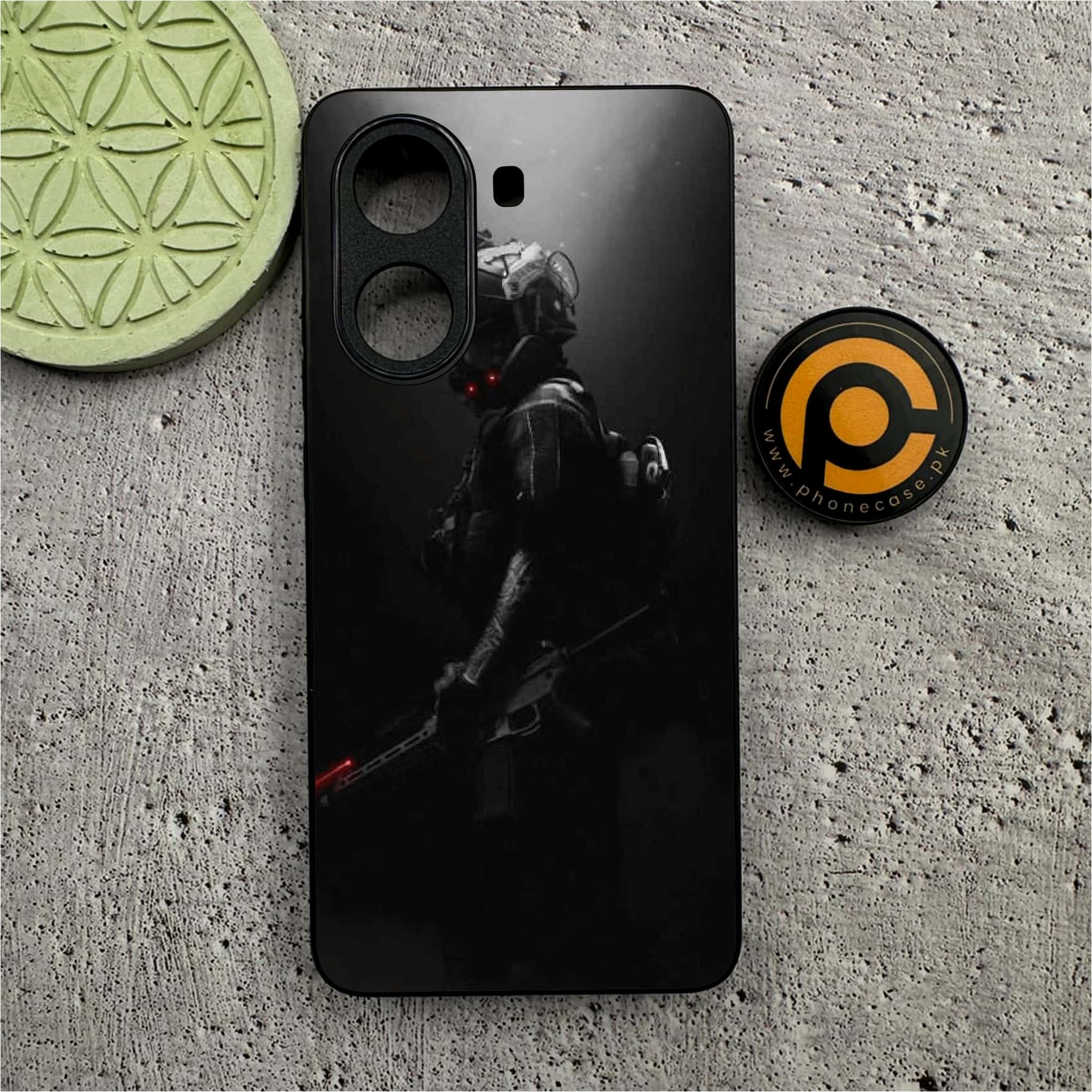 Xiaomi Redmi Turbo 4 - Black Art Series - Premium Metal Printed soft Bumper shock Proof Case