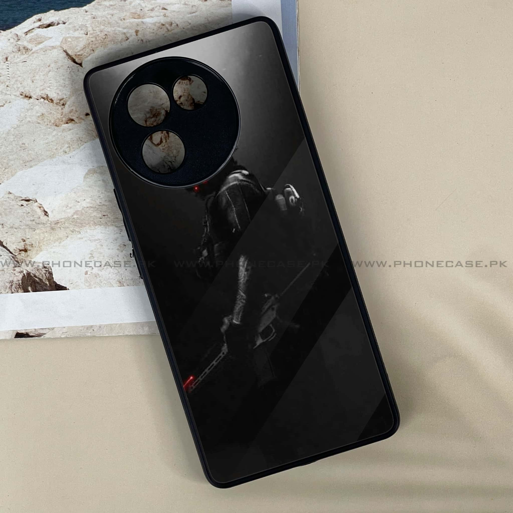 Vivo V30E - Black Art Series - Premium Printed Metal soft Bumper shock Proof Case