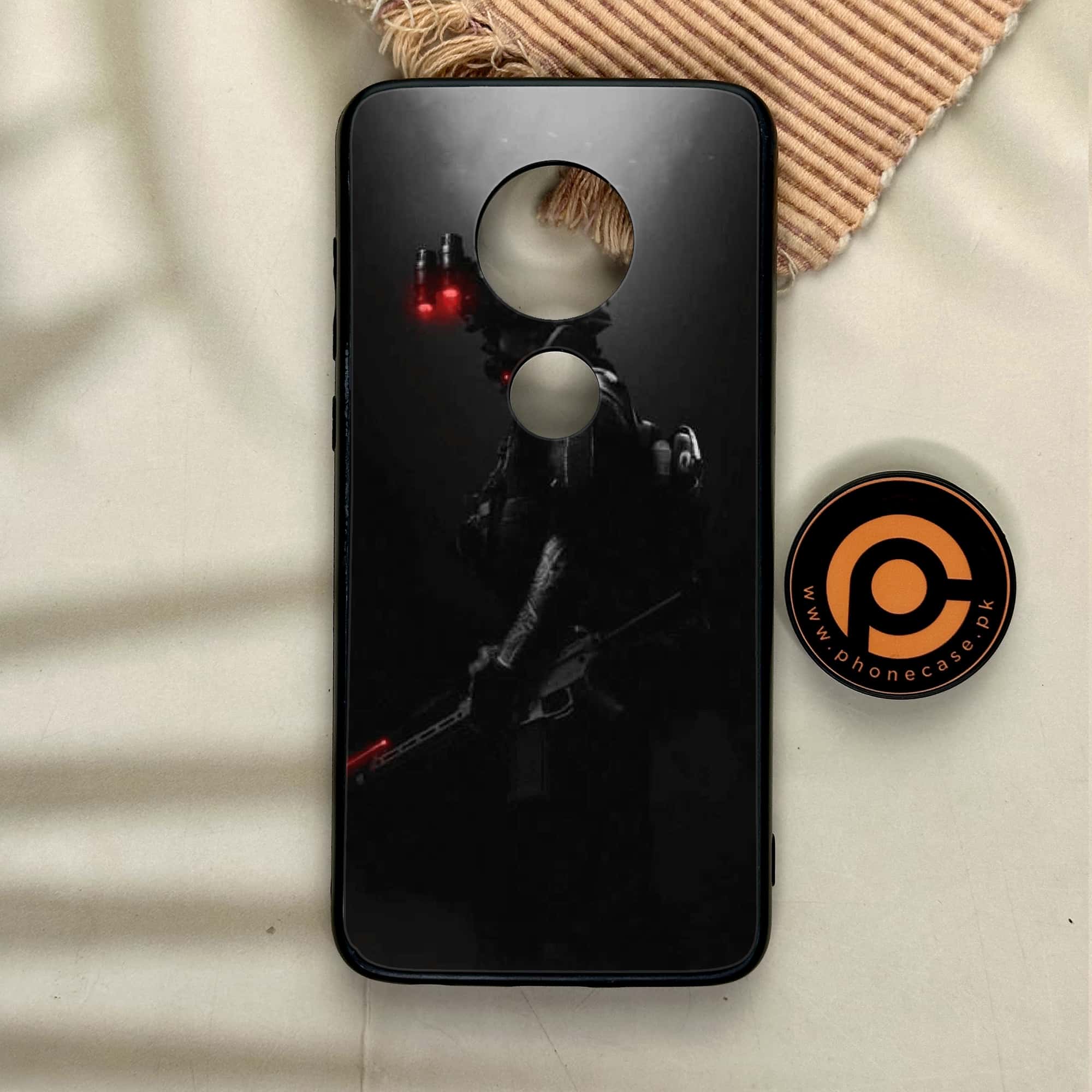 Moto G7 - Black Art Series - Premium Printed Glass soft Bumper shock Proof Case