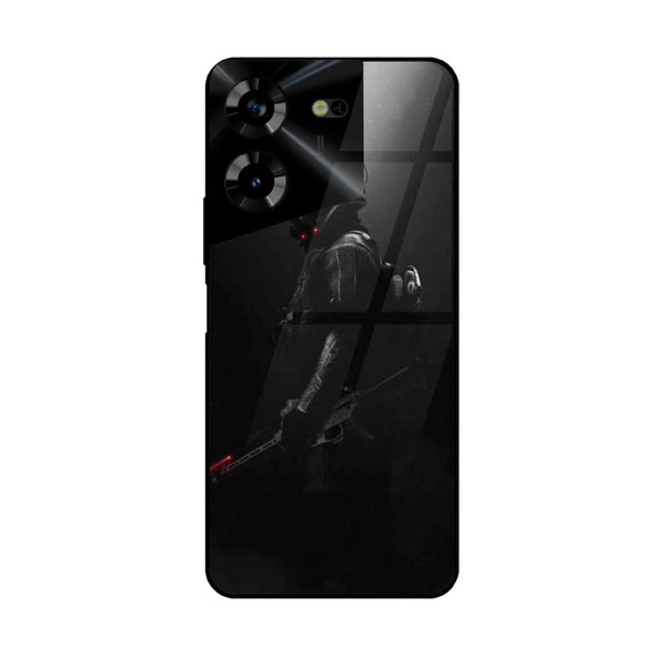 Tecno Pova 5 - Black Art Design 9 - Premium Printed Glass soft Bumper shock Proof Case CS-39536