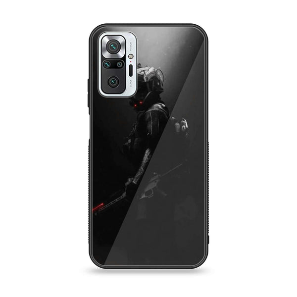 Xiaomi Redmi Note 10 Pro/Note 10 Pro Max - Black Art Design 9 - Premium Printed Glass soft Bumper shock Proof Case CS-10122