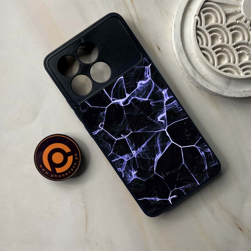 Xiaomi Poco F6 Pro - Black Marble Series - Premium Metal Printed soft Bumper shock Proof Case