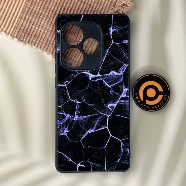 Realme GT 6 - Black Marble Series - Premium Metal Printed soft Bumper shock Proof Case