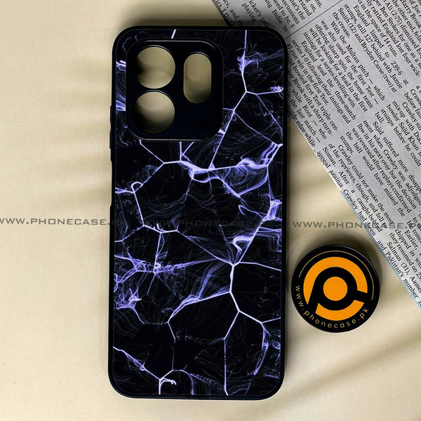 Infinix Hot 50i  / Infinix Smart 9 - Black Marble Design 10  - Premium Metal Printed soft Bumper shock Proof Case  CS-34196