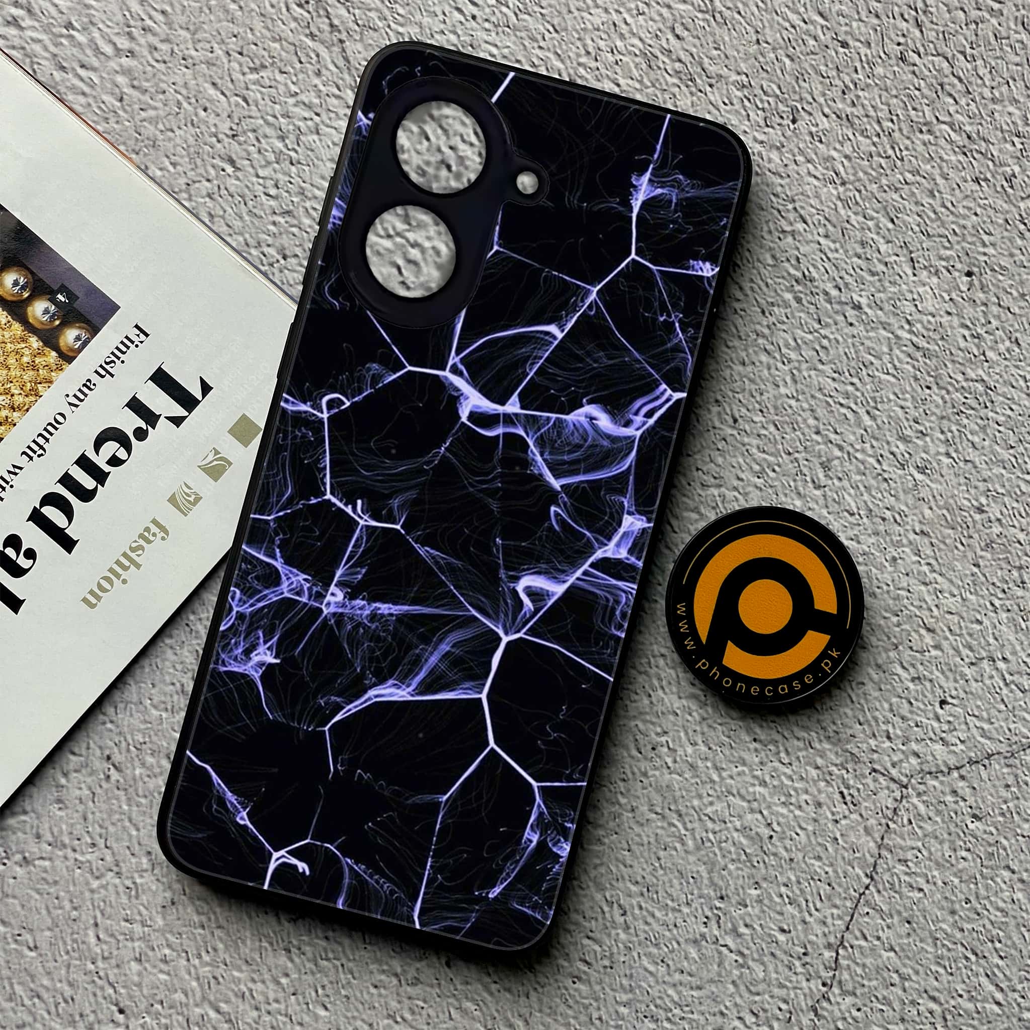 Xiaomi Redmi A5 - Black Marble Series - Premium Metal Printed soft Bumper shock Proof Case