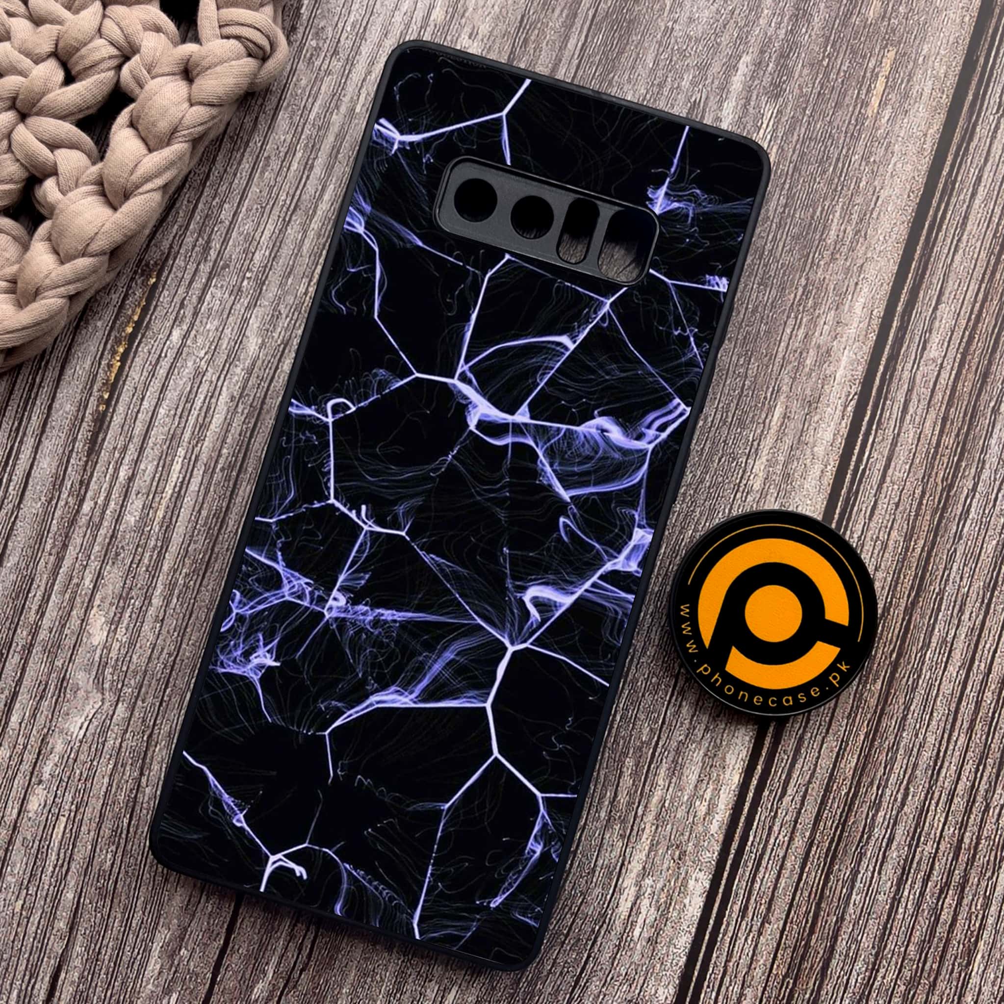 Samsung Galaxy Note 8 - Black Marble Series - Premium Metal Printed soft Bumper shock Proof Case