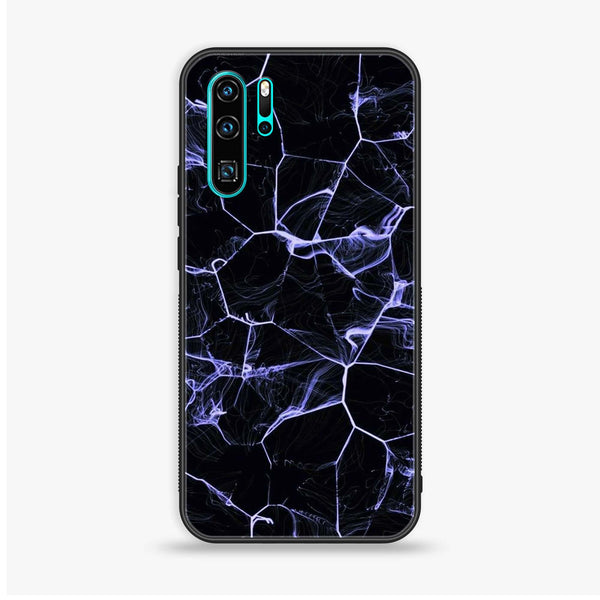 Huawei P30 Pro - Black Marble Design 10  - Premium Printed Glass soft Bumper shock Proof Case CS-39822