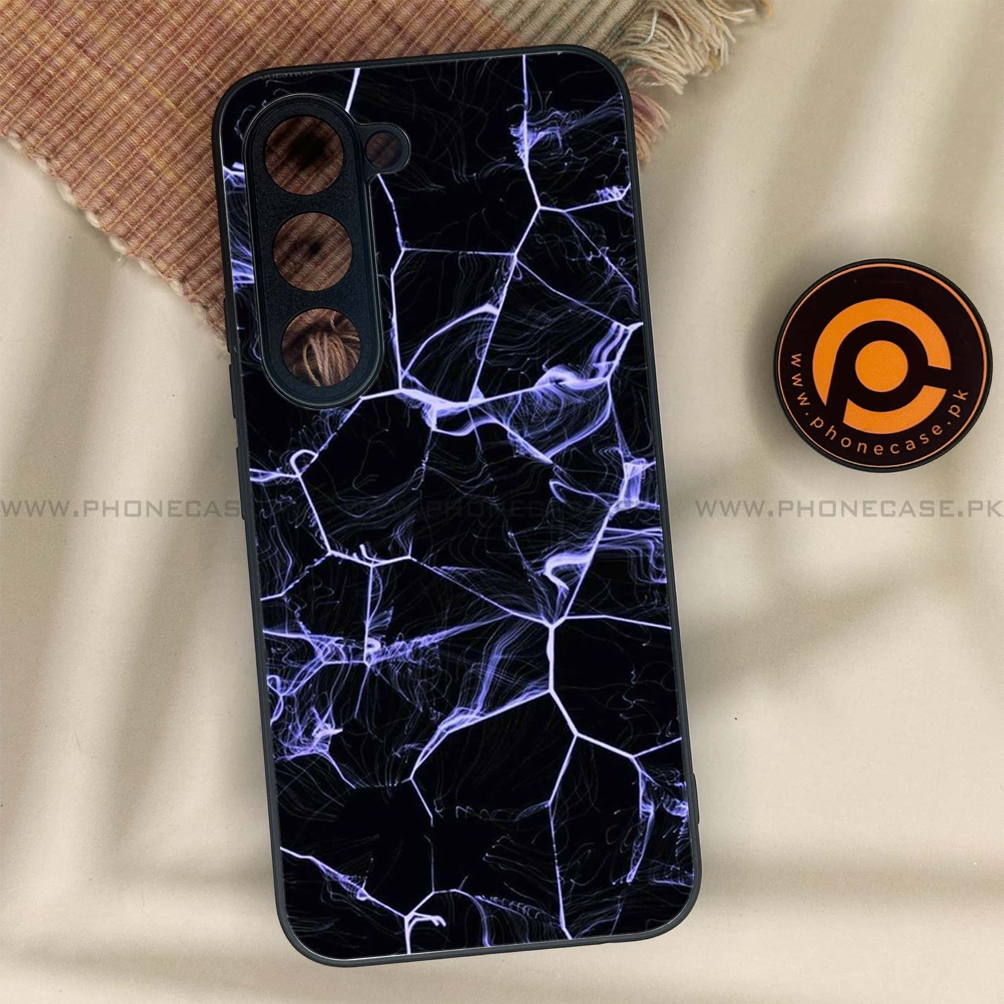 Tecno Spark 40 Pro - Black Marble Series - Premium Metal Printed soft Bumper shock Proof Case