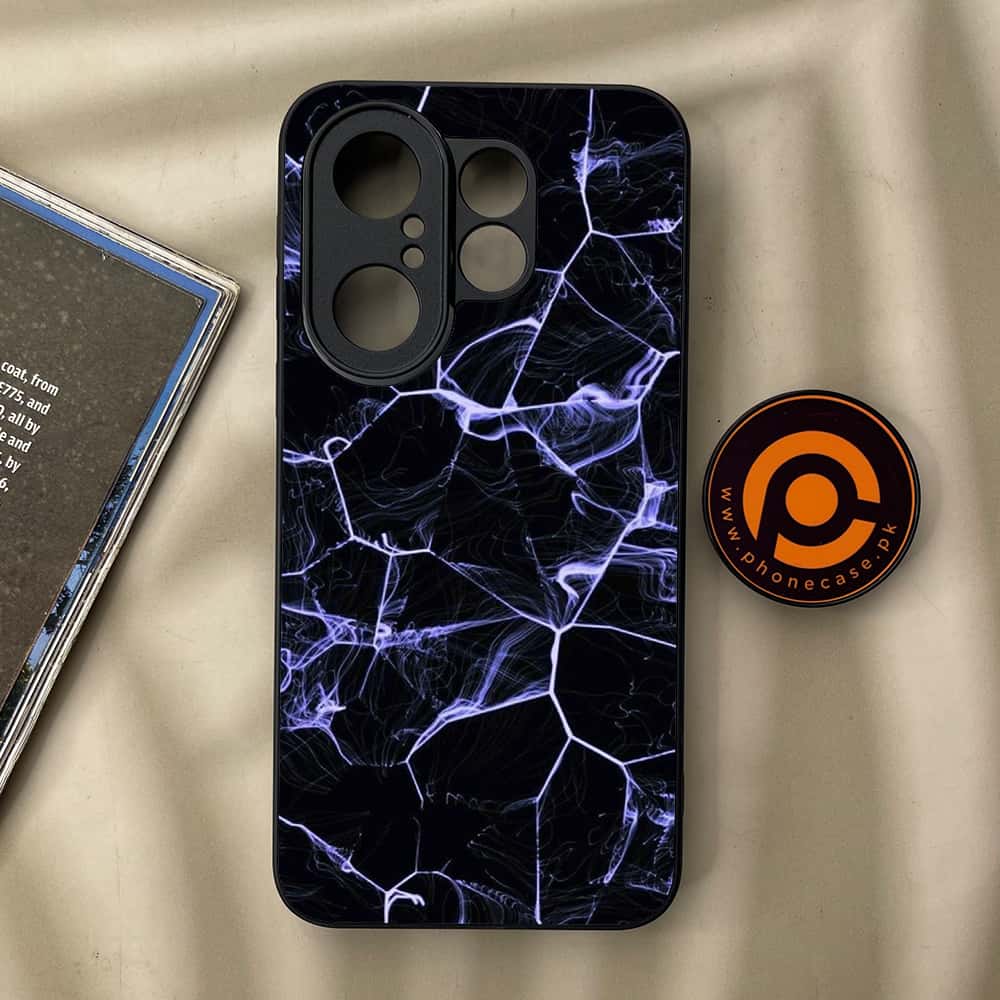 Vivo X200 FE - Black Marble Series - Premium Metal Printed soft Bumper Shock Proof Case