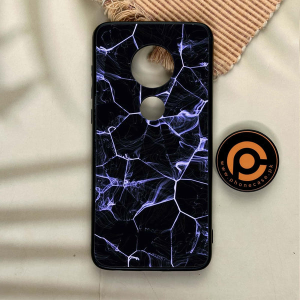 Moto G7 - Black Marble Series - Premium Printed Glass soft Bumper shock Proof Case