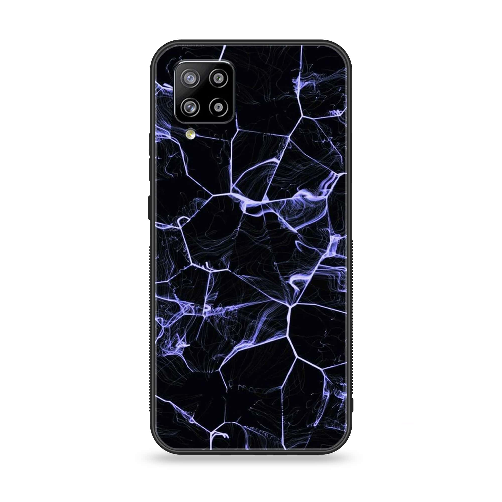 Samsung Galaxy A42 5G - Black Marble Series - Premium Printed Glass soft Bumper shock Proof Case