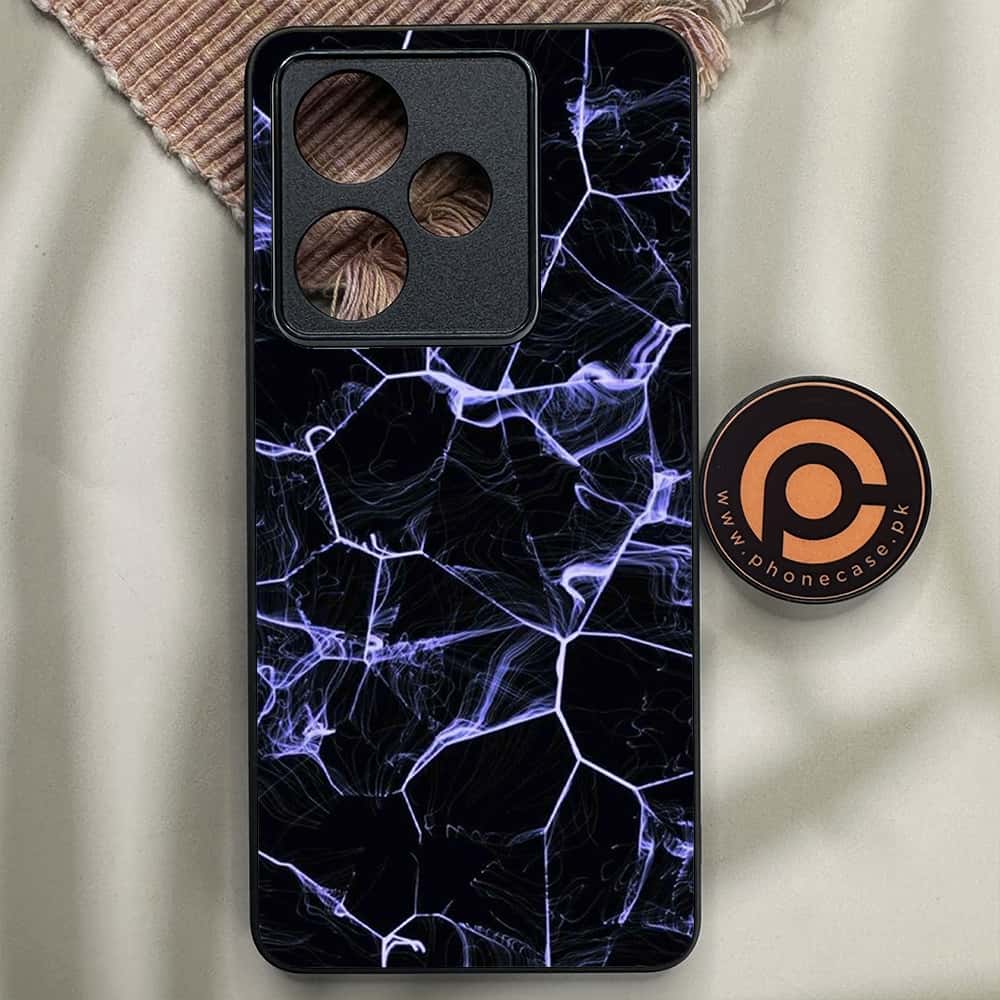 Realme GT 7 - Black Marble Series - Premium Metal Printed soft Bumper shock Proof Case