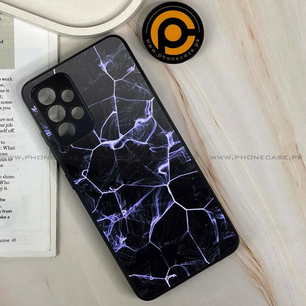 Galaxy A32 - Black Marble Series Design 10  - Premium Printed Glass soft Bumper shock Proof Case CS-19468