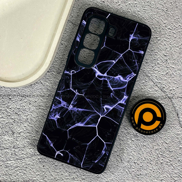 Infinix Hot 50 Pro - Black Marble Design 9  - Premium Printed Glass soft Bumper shock Proof Case  CS-25604