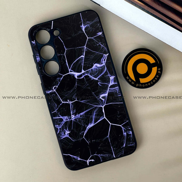 Samsung Galaxy S23 - Black Marble Series  Design 10 - Premium Metal Printed soft Bumper shock Proof Case CS-21468