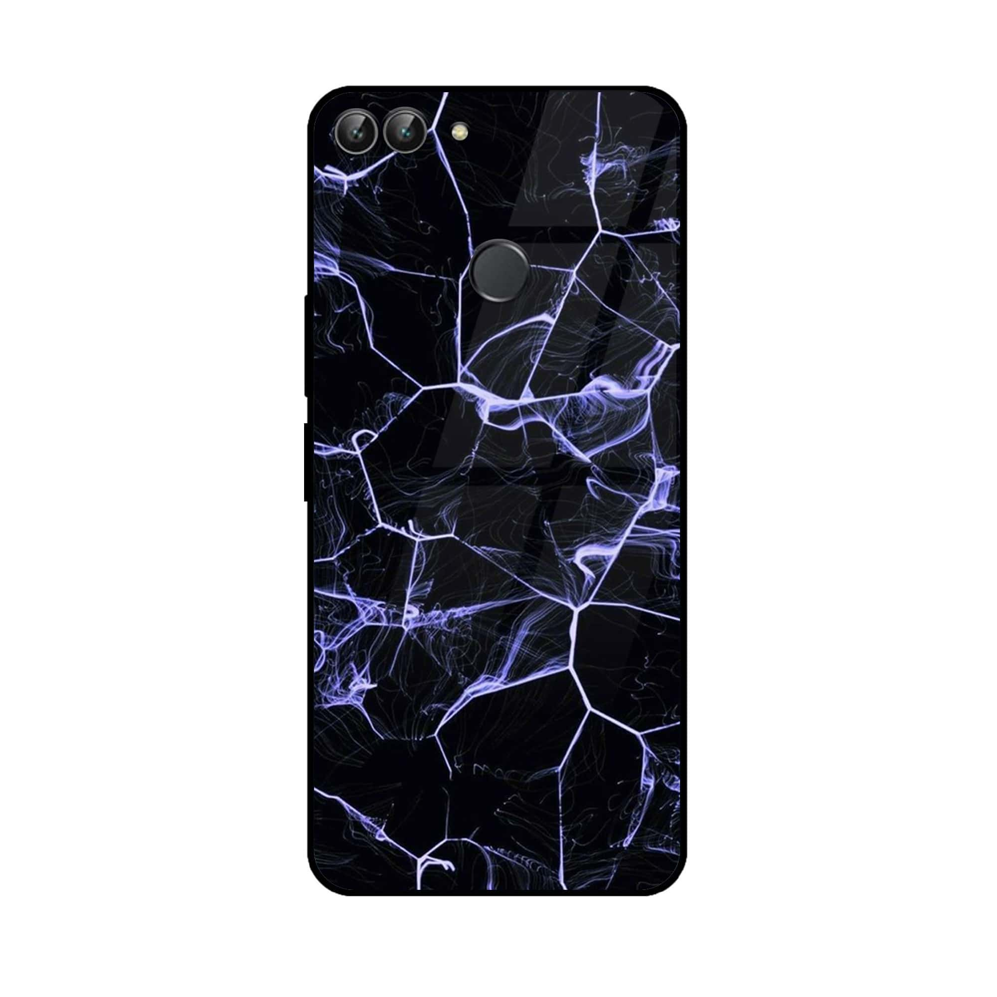 Huawei P Smart - Black Marble Series - Premium Printed Glass soft Bumper shock Proof Case