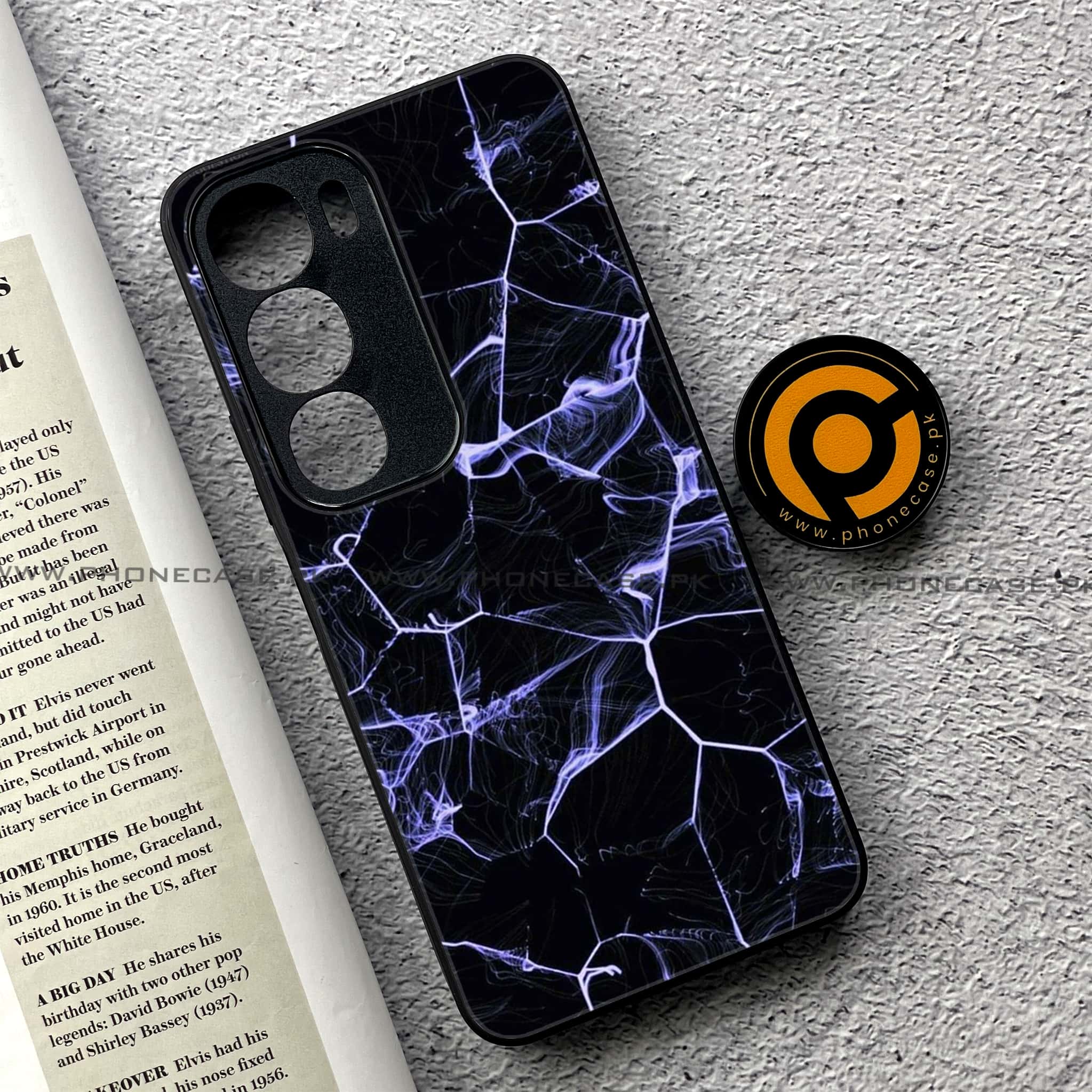 Vivo Y19s Pro - Black Marble Series - Premium Metal Printed soft Bumper shock Proof Case
