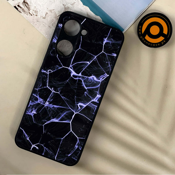 Vivo Y03 / Y18 / Y03T - Black Marble Design 10 - Premium Printed Metal soft Bumper shock Proof Case
