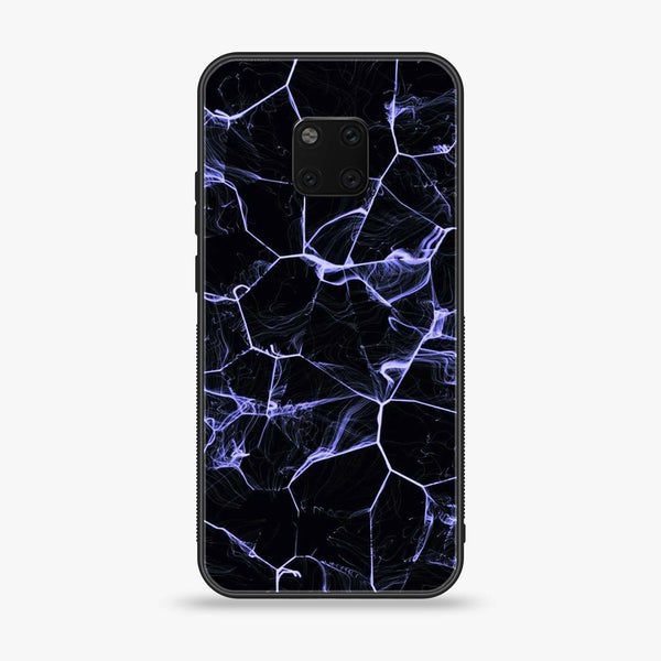 Huawei Mate 20 Pro - Black Marble  Design 10  - Premium Printed Glass soft Bumper shock Proof Case CS-34740
